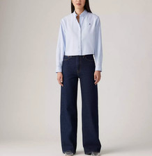 Levi's Premium Ribcage Wide Leg Women's Jeans Shaded View - Dark Wash 26x32