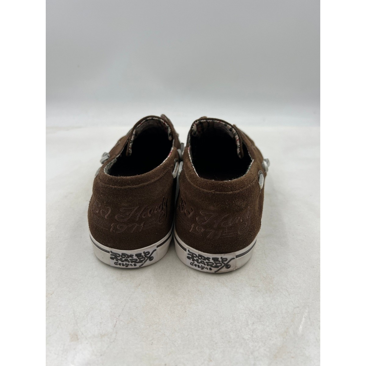 Ed Hardy Shoes Womems Sz 10 Nalo Brown Suede Boat Shoes 