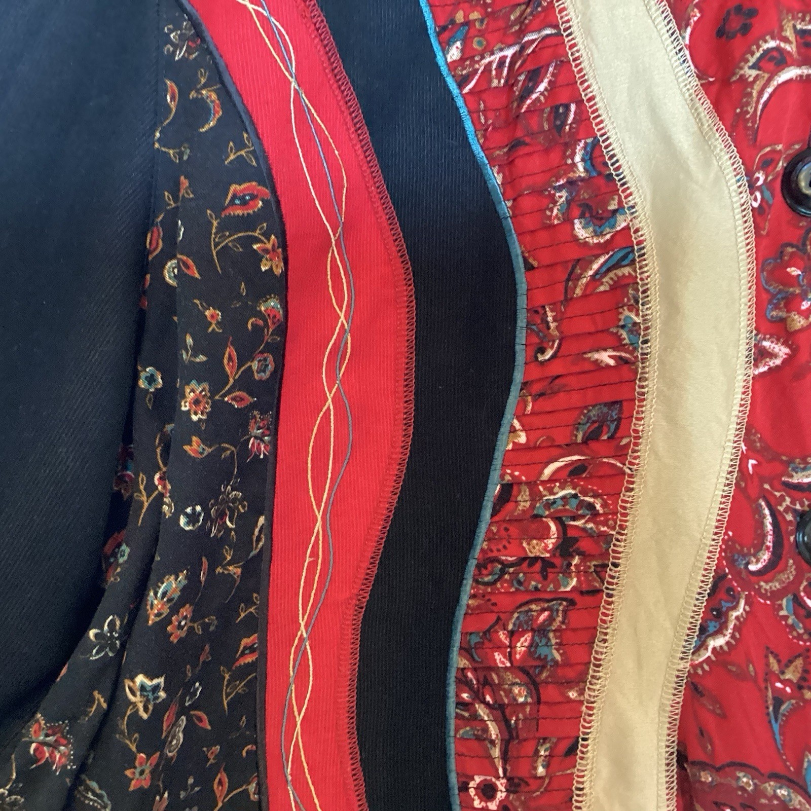 VTG Koret Patchwork Embroidered Button Up Jacket … - image 9