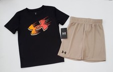 Boys UNDER ARMOUR Shirt  Shorts 2 Piece Graphic Set Sizes 6 or 7: NWT