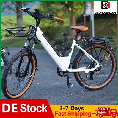 E-Bike 26 Zoll 250W Elektrofahrrad 17Ah Citybike Shimano-7G Damen & Herren Pedel