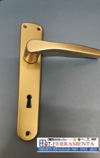 Maniglia Maniglie con Placca per Porte Interne Quadro 8mm Bronzata GHIDINI D.70