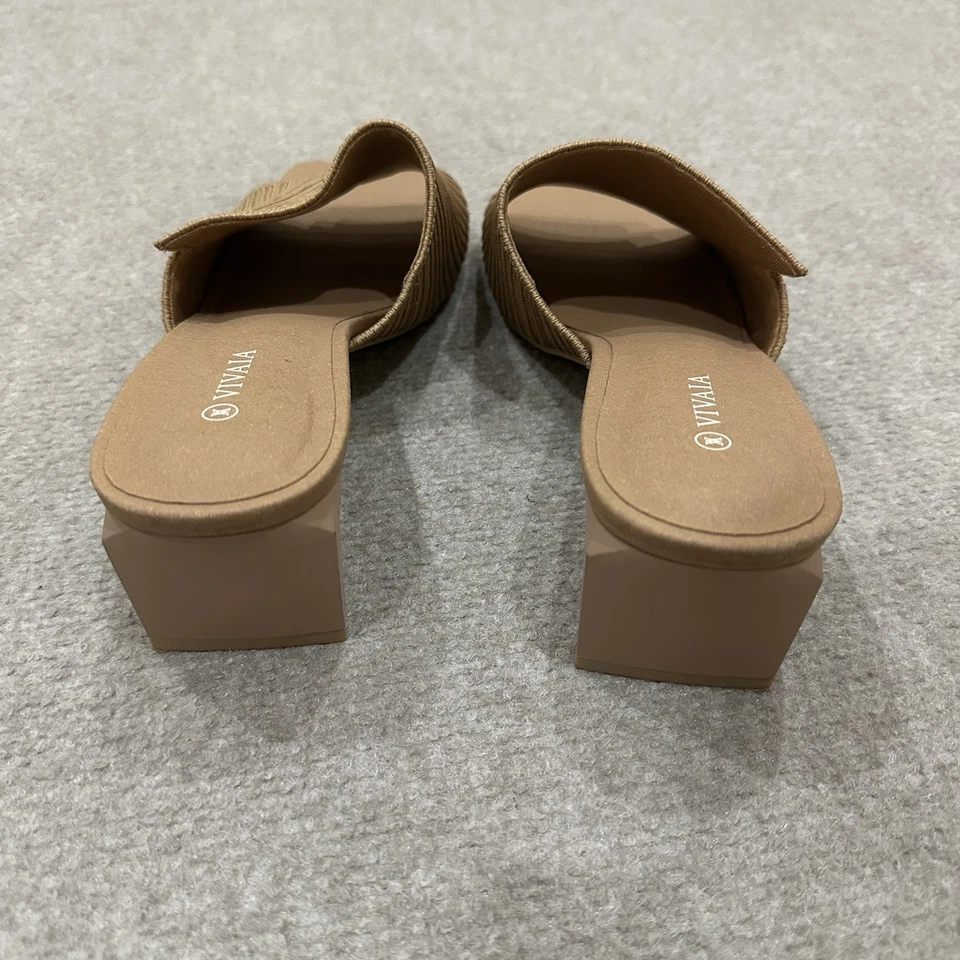 Sandalia VIVAIA Mujer Talla 40 US 9 Marrón Jade Puntera Cuadrada Tacón Bloque Foto 2 de 4