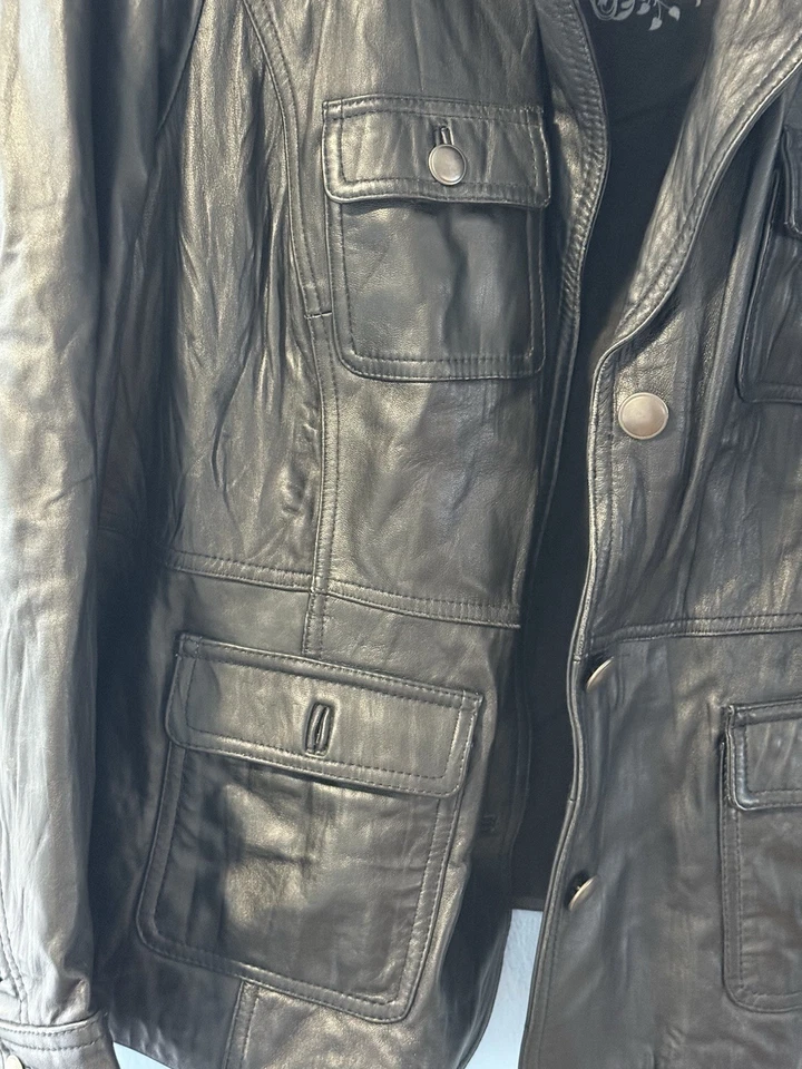 Chaqueta de cuero suave negra LANE BRYANT 18/20, buen estado Foto 2 de 4