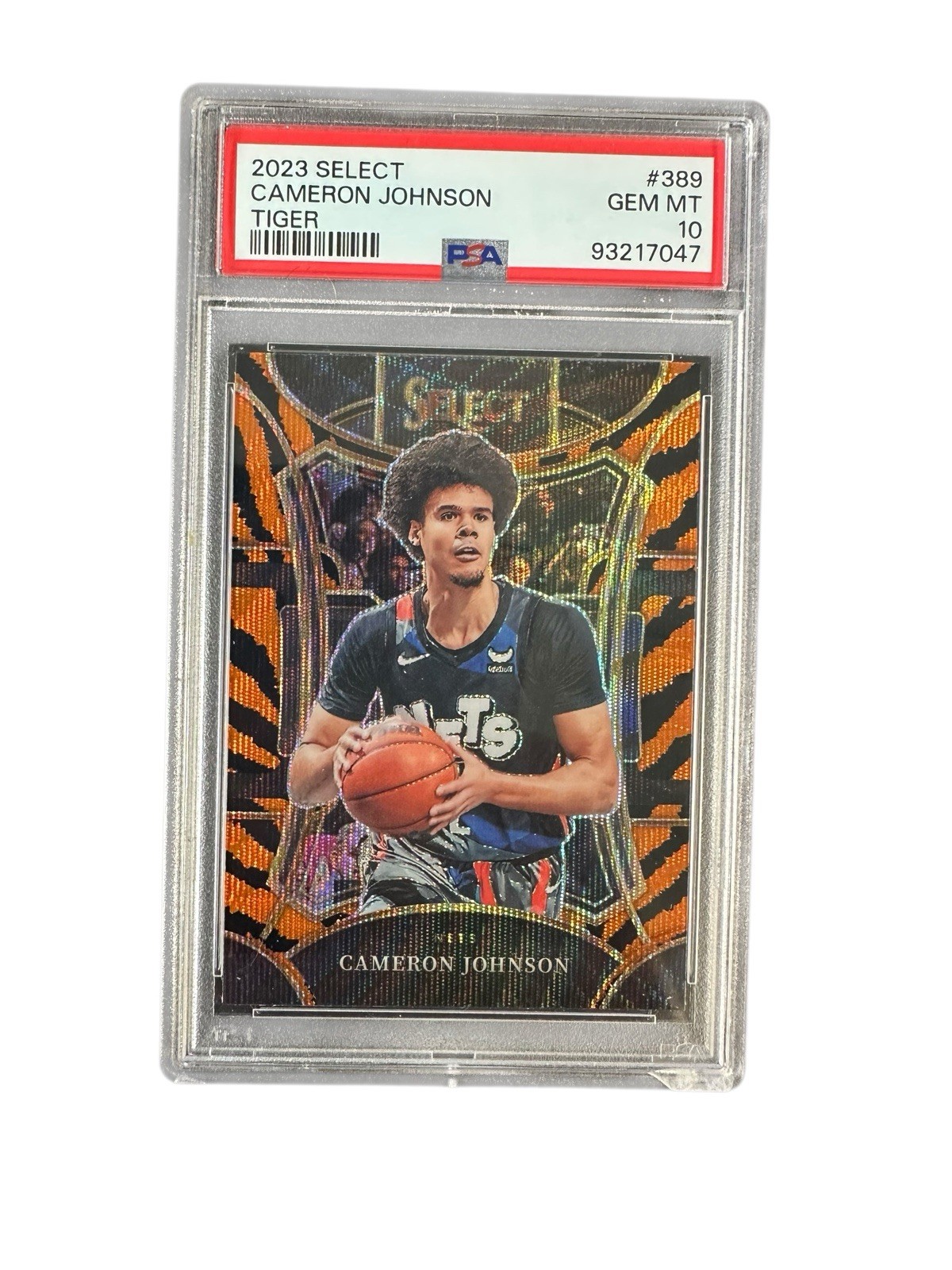 Cameron Johnson Tiger 🐅 2023-24 Panini Select Case Hit SSP Prizm PSA 10 POP 1
