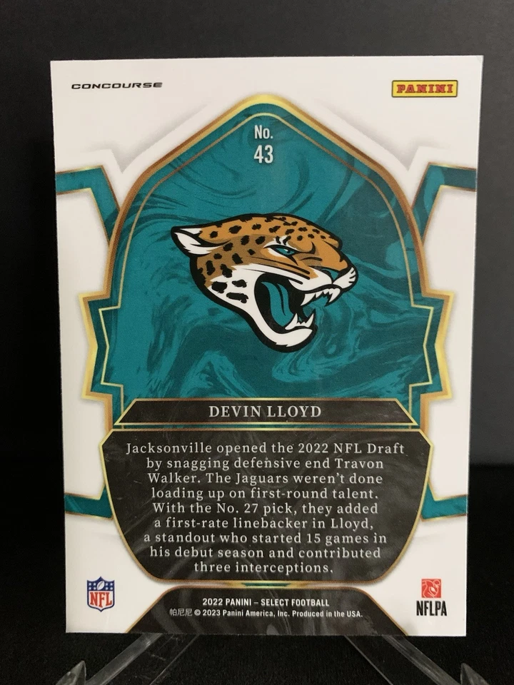 2022 Panini Select FOOTBALL DEVIN LLOYD ROOKIE BASE JAGUARS RC - Image 2 of 2