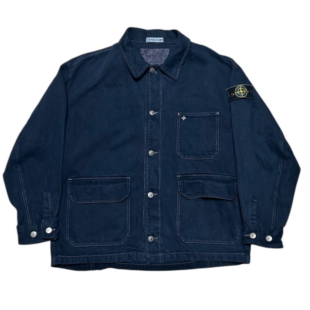 1986–1987 Rare Stone Island Carpenter Denim Jacket Dark Navy XL