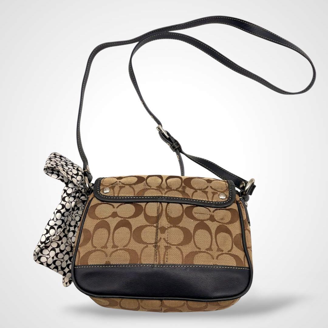 Coach Vintage Turnlock Signature Crossbody Shoulder Bag Brown