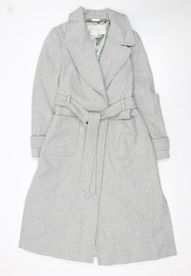 Windsmoor Damen grau lang Gürtel Wollmischung Trenchcoat Größe 10