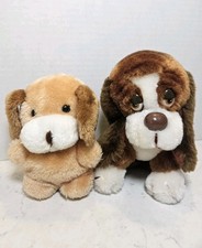Vintage Russ Berrie Lot/2 Dogs Item 871 828 Baxter Brown Plush Stuffed Animals