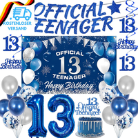 Deko 13 Geburtstag Teenager Junge - 20 Pcs 13. Geburtstag Blau Official Teenager