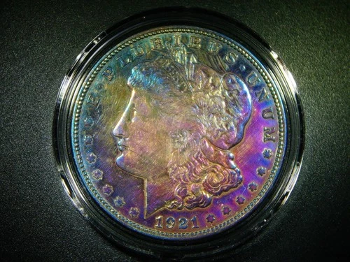 EF+1921-D MORGAN MICRO "D" SILVER DOLLAR BEAUTIFULLY TONED COLLECTOR GRADE M1187