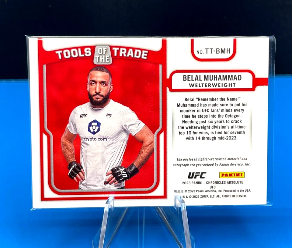 2023 Chronicles UFC Absolute -Tools of the Trade- Belal Muhammad -Auto /99 - Image 2 of 2