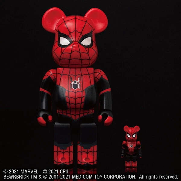 BE@RBRICK SPIDER-MAN UPGRADED SUIT 100 & 400% Bearbrick Medicom Toy Japan  JP New