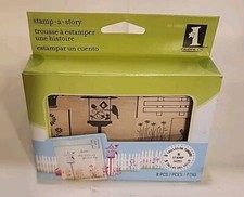 Stamp - A - Story Flower Garden Inkadinkado Wood Mounted Rubber Stamps