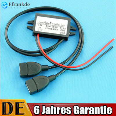 DC-DC Wandler Regulator 12V auf 5V 3A 15W Auto USB Converter Netzteil Adapter