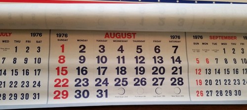 Calendario George Washington 1976 Vintage Barra Gris Eléctrico Único Valley Forge - Imagen 10 de 12
