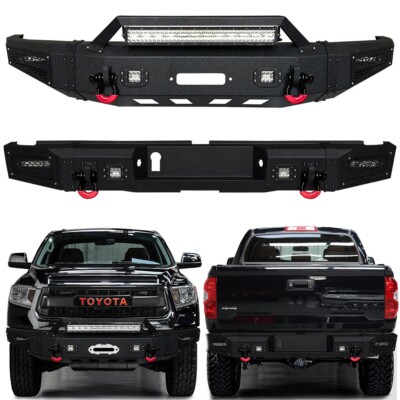 Vijay For 2014-2021 Toyota Tundra Black Front Bumper or Rear Bumper with Lights