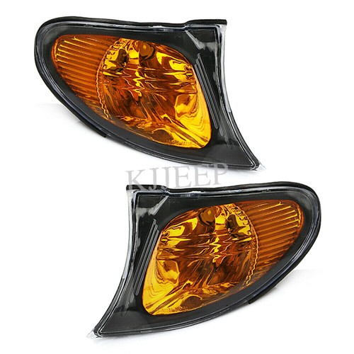 Pair Corner Amber Parking Turn Signal Lights Lamp For BMW 3 Series E46 2002-2005 - Picture 6 of 11