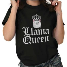 Llama Queen Save The Drama Alpaca Cute Gift Womens Graphic Crewneck T Shirt Tee
