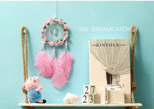 Love Handmade Dream Catcher light Feathers Car Home Wall Hanging Decor girl Gift