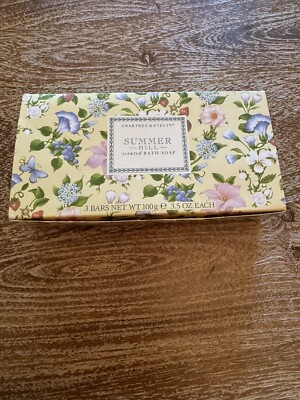 Crabtree & Evelyn Summer Hill Scented Bar Soap (3x3.5oz) 3pc Set READ