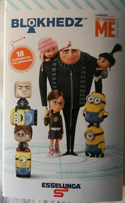 Despicable Me, Esselunga: Complete Set of 18 Blokhedz with Binder - GREAT