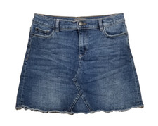 DL1961 Girls Size 16 Blue Jenny Mini Jean Denim Skirt DL Performance Raw Hem
