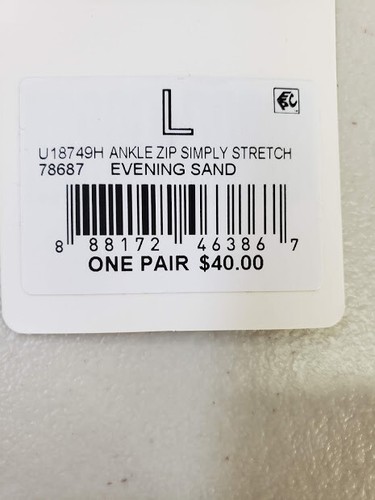 HUE Ankle ZIp Simple Stretch Skimmer Leggings Evening Sand L # 19 - Picture 5 of 8