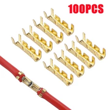 100PCS 0.5-1.5mm² Car Brass Copper Crimp Terminal Kit Electrical Wire Connectors
