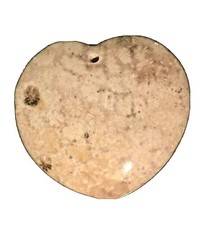 Loose Beads, Sea Fossil Coral Heart, merchandise, Drilled cabochon, Beige, Cream