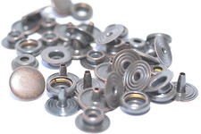 50x 4-teilig Druckknöpfe Druckknopf Ringfeder v. Stocko DUR4, Ø 13 mm, Altkupfer