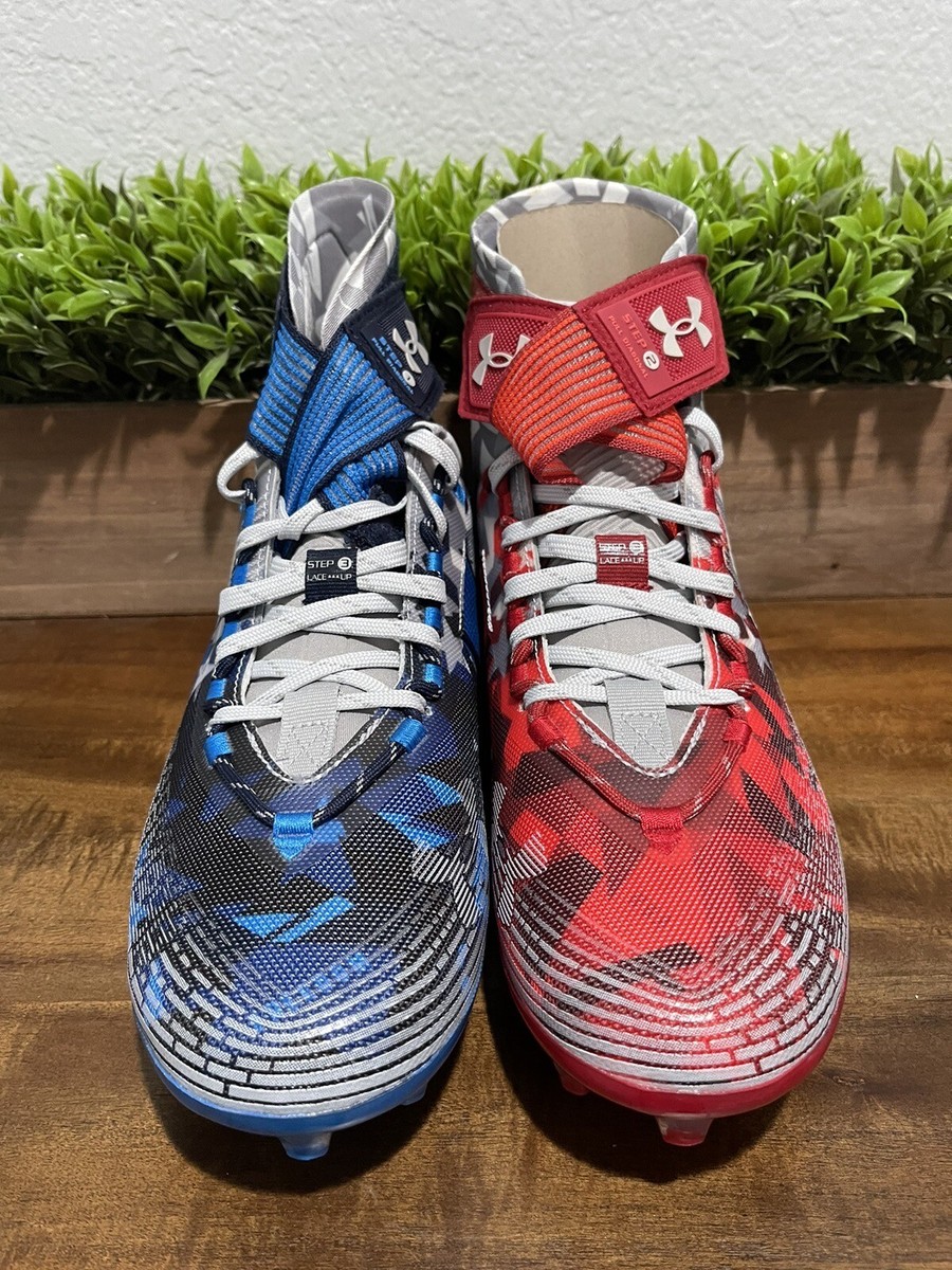 Under Armour Highlight MC LE USA Football Cleats 3026340-100 Men\'s Size 12.5 New Under Armour UA Highlight MC LE USA Football Cleats Red Blue  main image 4