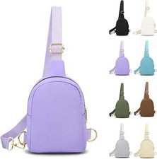 Waist Pack Crossbody Sling Bag  Waist Belt Bag Women Chest Light Purple