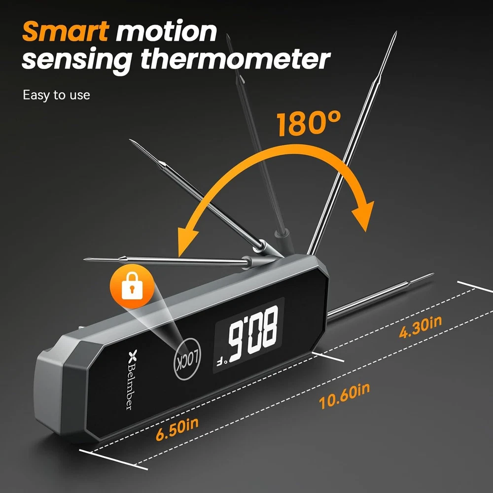 Meat Thermometer Digital, 0.5 Sec Instant Read with Gunmetal Gray Meat Thermometer Digital, 0.5 Sec Instant Read with Gunmetal Gray