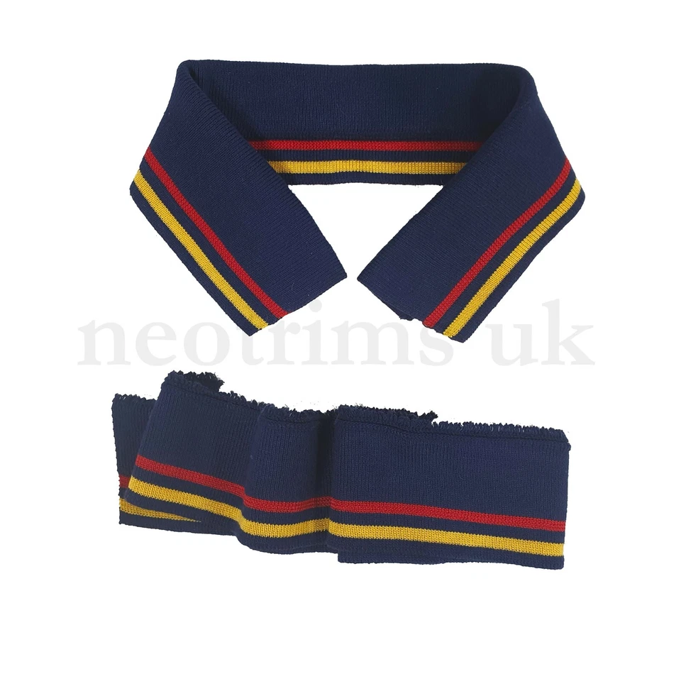 Conjunto de cuello y puño de punto acanalado.2 collares + 2 rayas de puño. Cuello polo de punto plano Foto 3 de 4