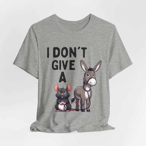 Funny I Don’t Give a Rat’s Ass T-Shirt Angry Rat Donkey Graphic Tee Unisex - Picture 9 of 22