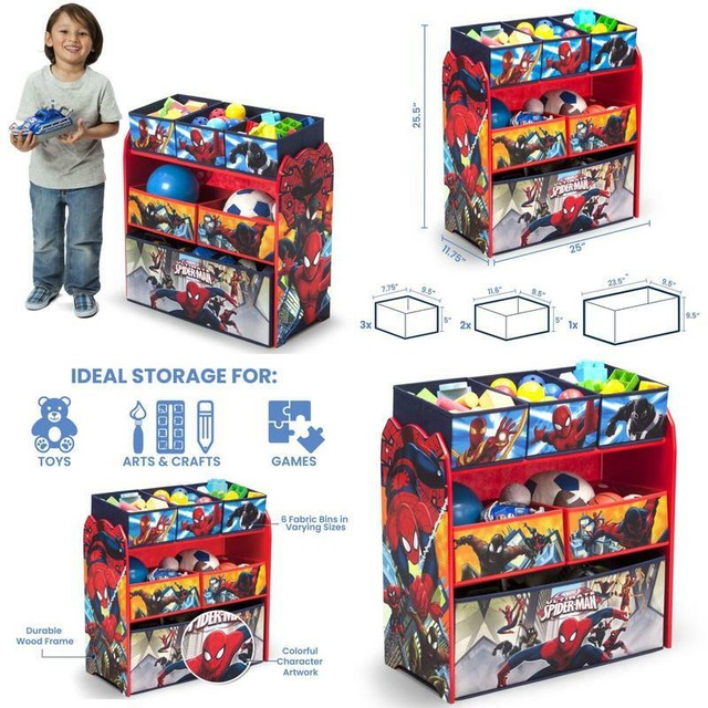 Organizer Storage Bedroom Toy Room Kids Spider-Man Multi-Bin Toy Organizer Child for sale online