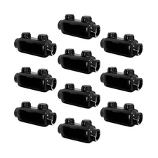 OHLECTRIC 10 Pack -in-Line Splice Connector - 1/0-14 AWG - Black Insulated Co...