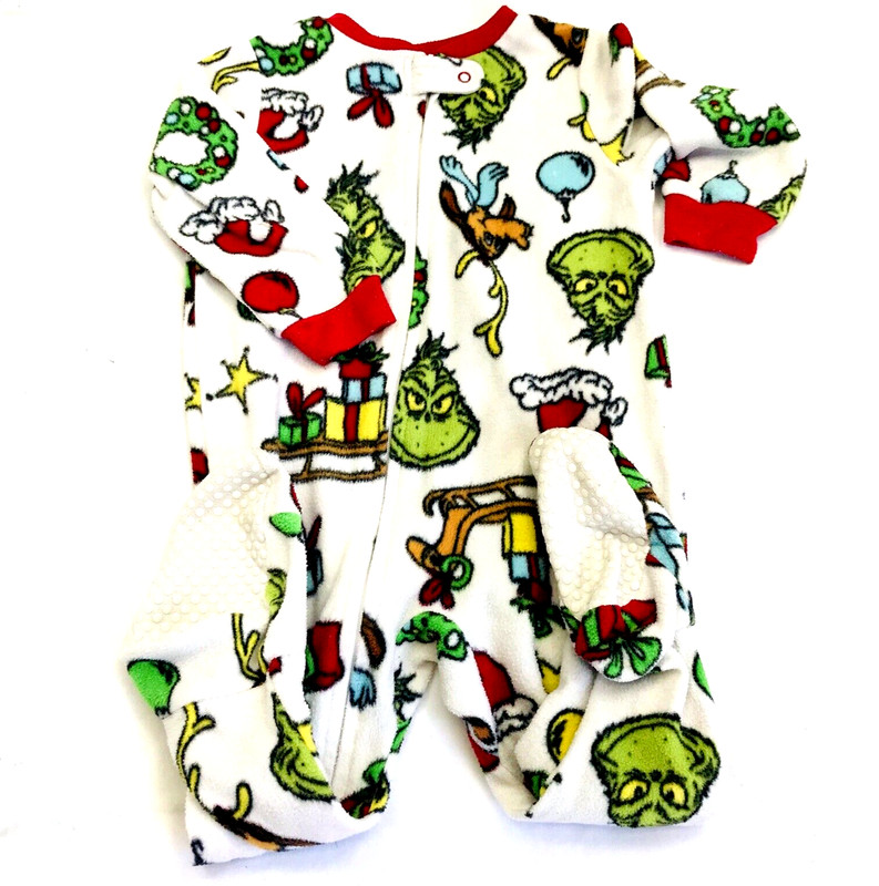 Dr Seuss Grinch One Piece Footie Pajama 18 Month Toddler Christmas Fleece Unisex