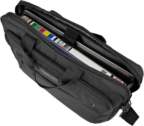 Amazon Basics- kompakte Laptoptasche, Umhängetasche/Tragetasche mit Taschen zur - Bild 3 von 7