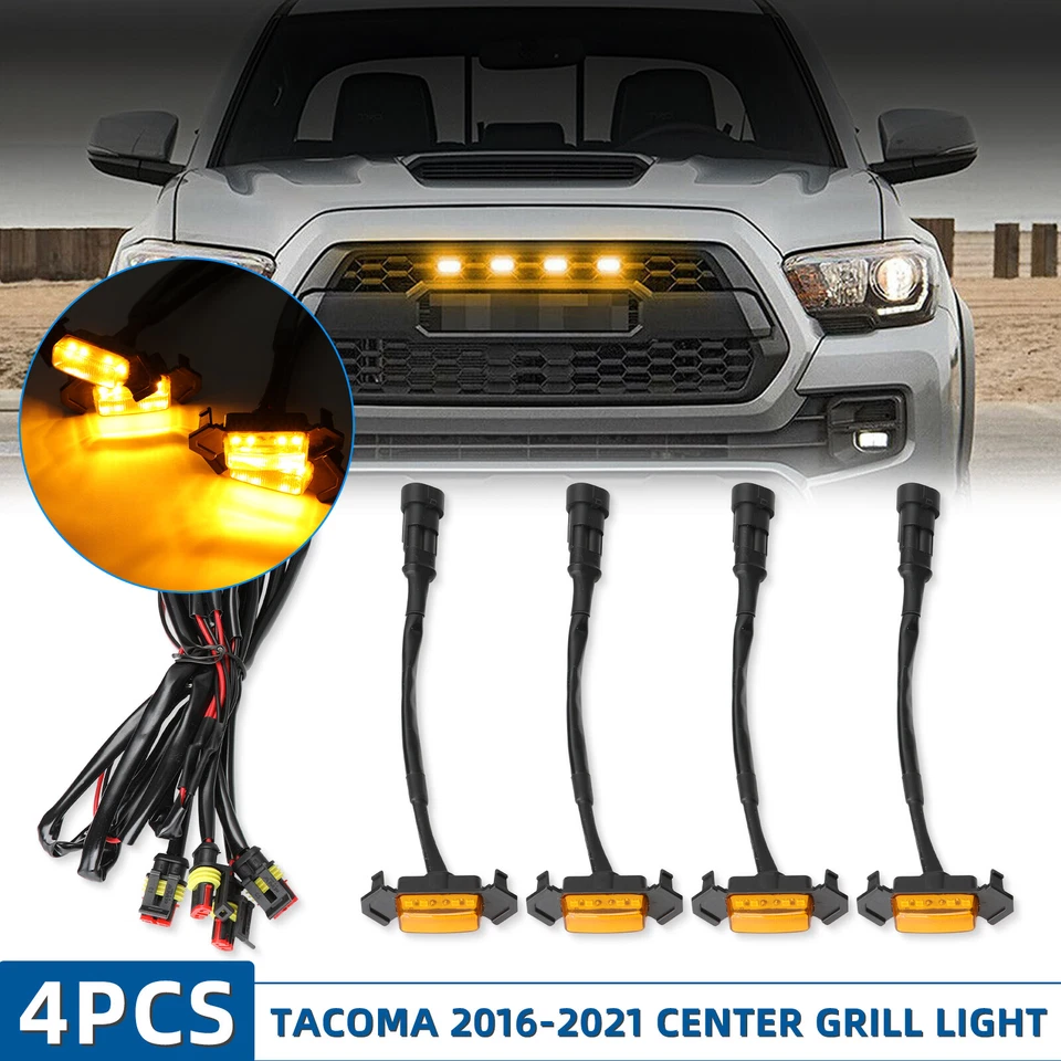 Luz LED de rejilla delantera estilo Raptor de 4 piezas para Toyota 4Runner TRD Sport 2006-2023 Foto 2 de 4