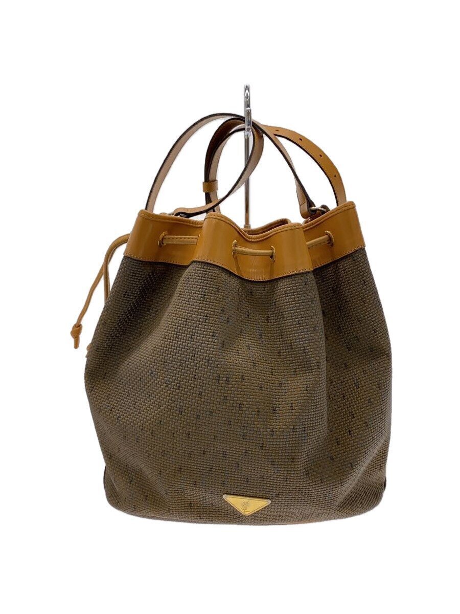 Borsa a tracolla con coulisse YVES SAINT LAURENT BRW modello totale con marsupio