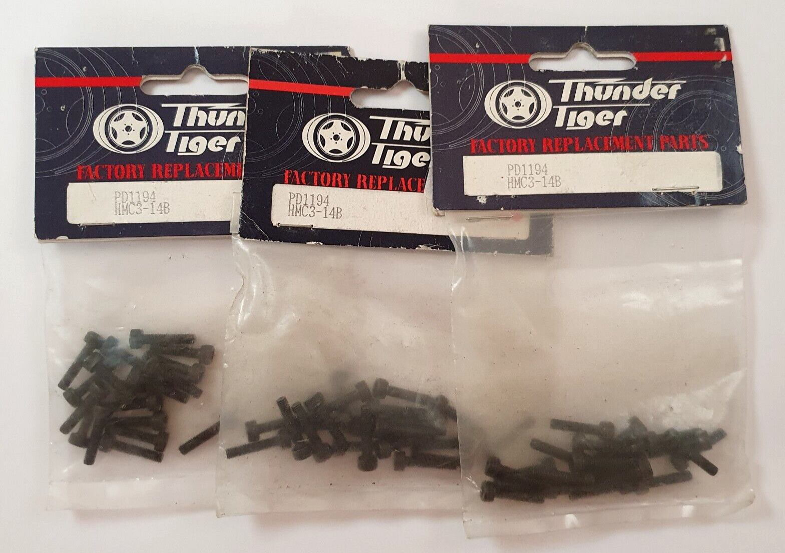 3 Packets x Thunder Tiger Socket Head Screws M3x14mm  - Vintage Rc Spares