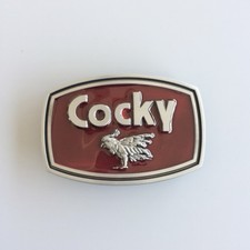 Vintage Style Red Enamel Western Animal Rectangle Belt Buckle also Stock in US