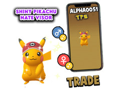 Pokemon Shiny Pikachu Male or Female Nate Visor Trade Registered or 1M