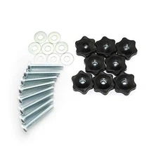 8 sets T-Track Knobs Kit Galvanized Iron Screw 1/4-20 * 1-1/2" and 1/4" Black...