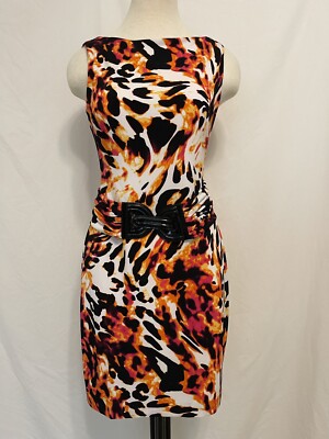 Cache Sleeveless Animal Print Dress Size Medium