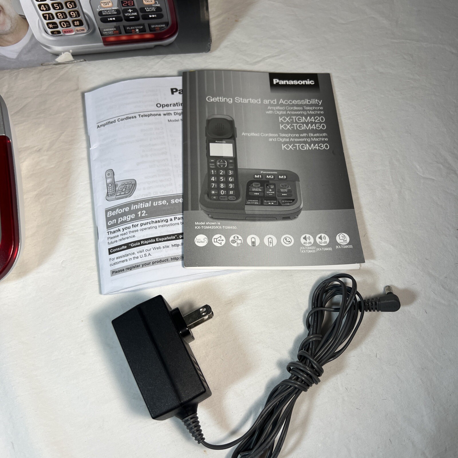 Panasonic KXTGM450S Amplified Cordless Phone Voice Booster UpTo 50 dB