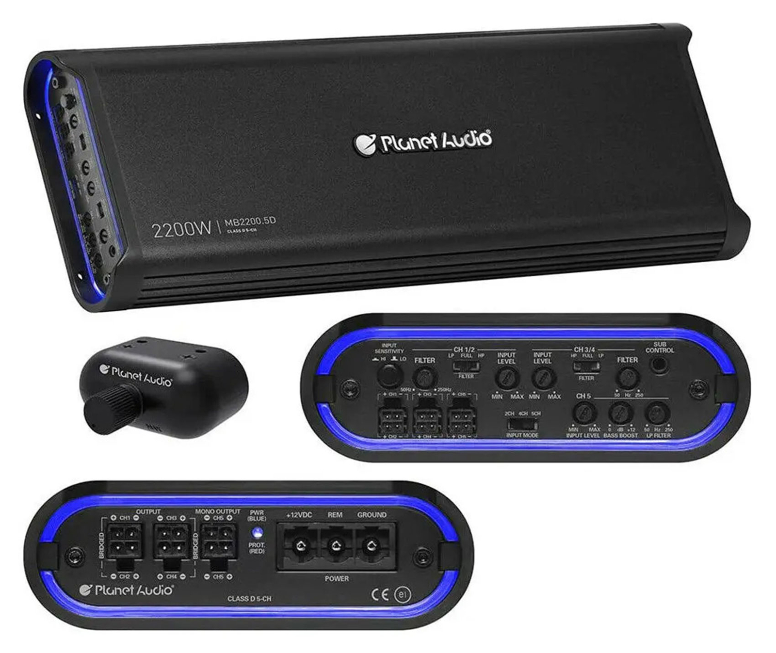 Planet Audio MB22005D Mini Bang Series 2200 Вт 5-канальный автомобильный усилитель Комплект усилителей